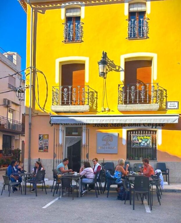 Residents and Holidaymakers at a Tarbena cafe.