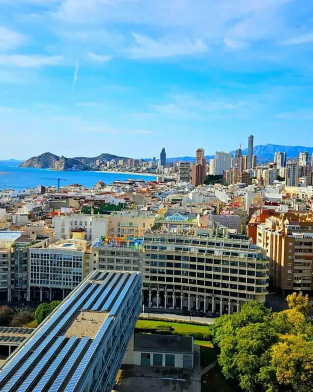 View out to Old Town and Poniente, Benidorm.