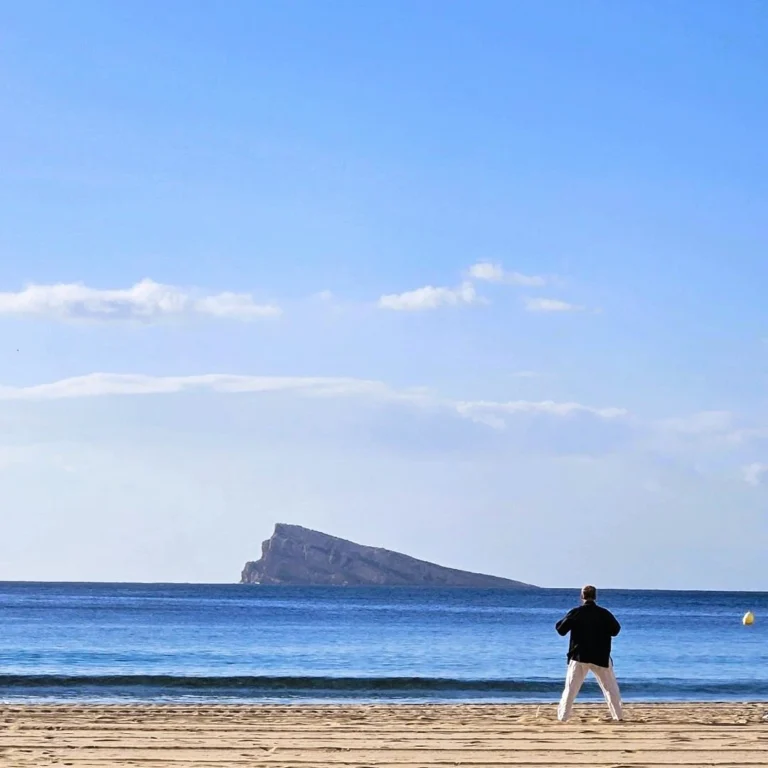 Man doing Tai-Chi, Benidorm.