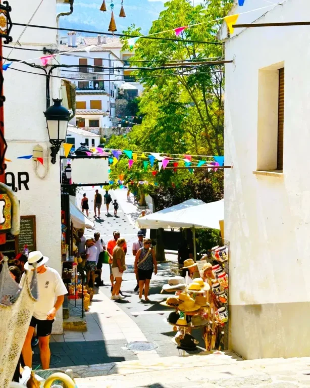 Tourists in a Guadalest street.