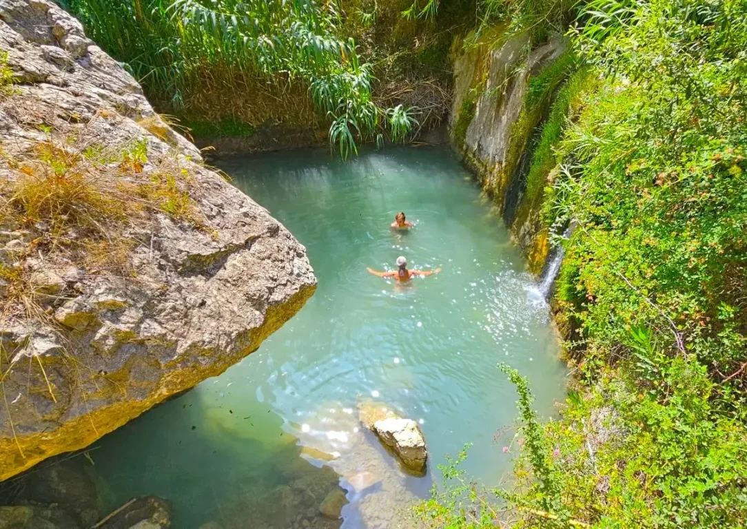 Swimming in Bolulla Fonts.
