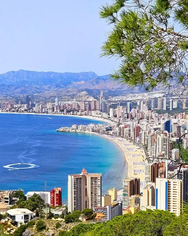 Benidorm beaches in the distance.