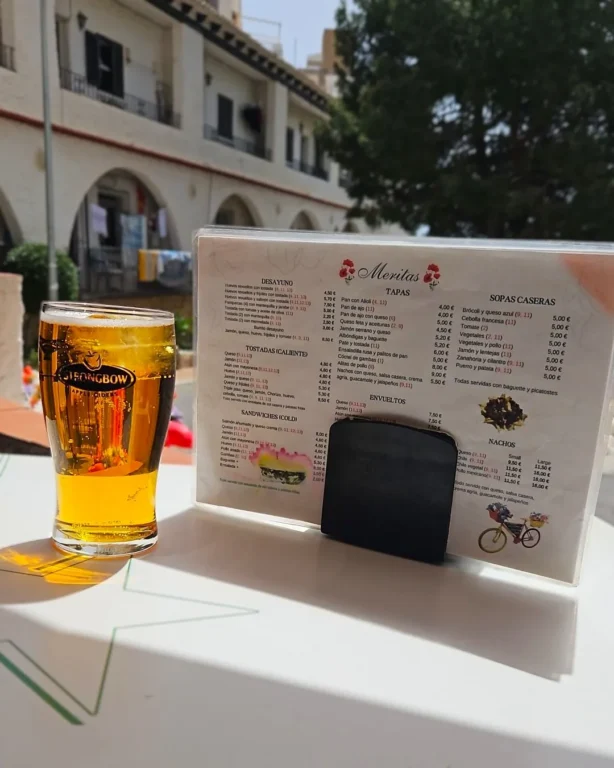 Glass of Cider at Bar Meritas, Benidorm.