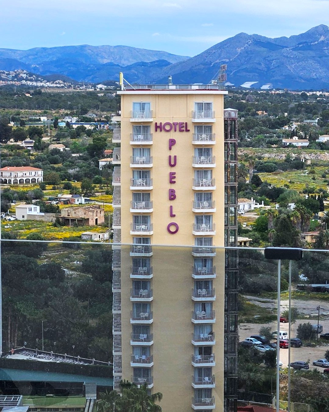 View of Hotel Pueblo from Hotel Gold Arcos, Benidorm.