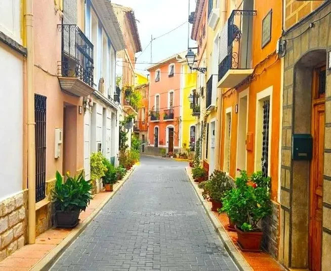 Empty street in the village of Orcheta, Marina Baixa.